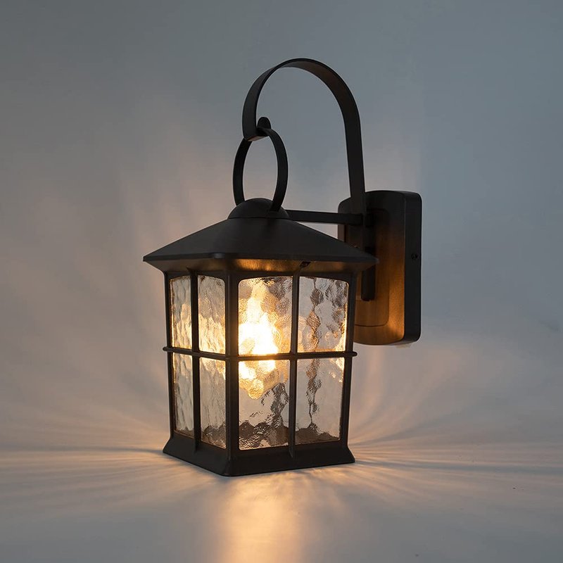 Lutec Vintage Outdoor Wall Lights Bronze Finish Wall Mount Lantern Light Waterproof Aluminium Rustic Garden Decorative Lamp for Porch Balcony Patio and Garage.