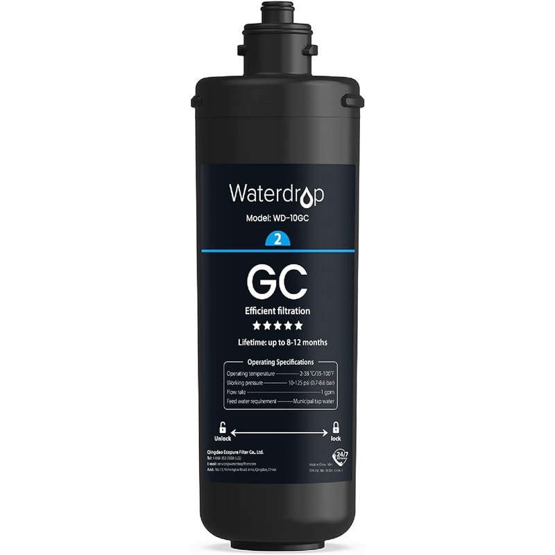 Waterdrop WD-10GC Under Sink Water Filter, Replacement for Waterdrop TSA & TSB & TSB CM 3-stage Under Sink Water Filter System