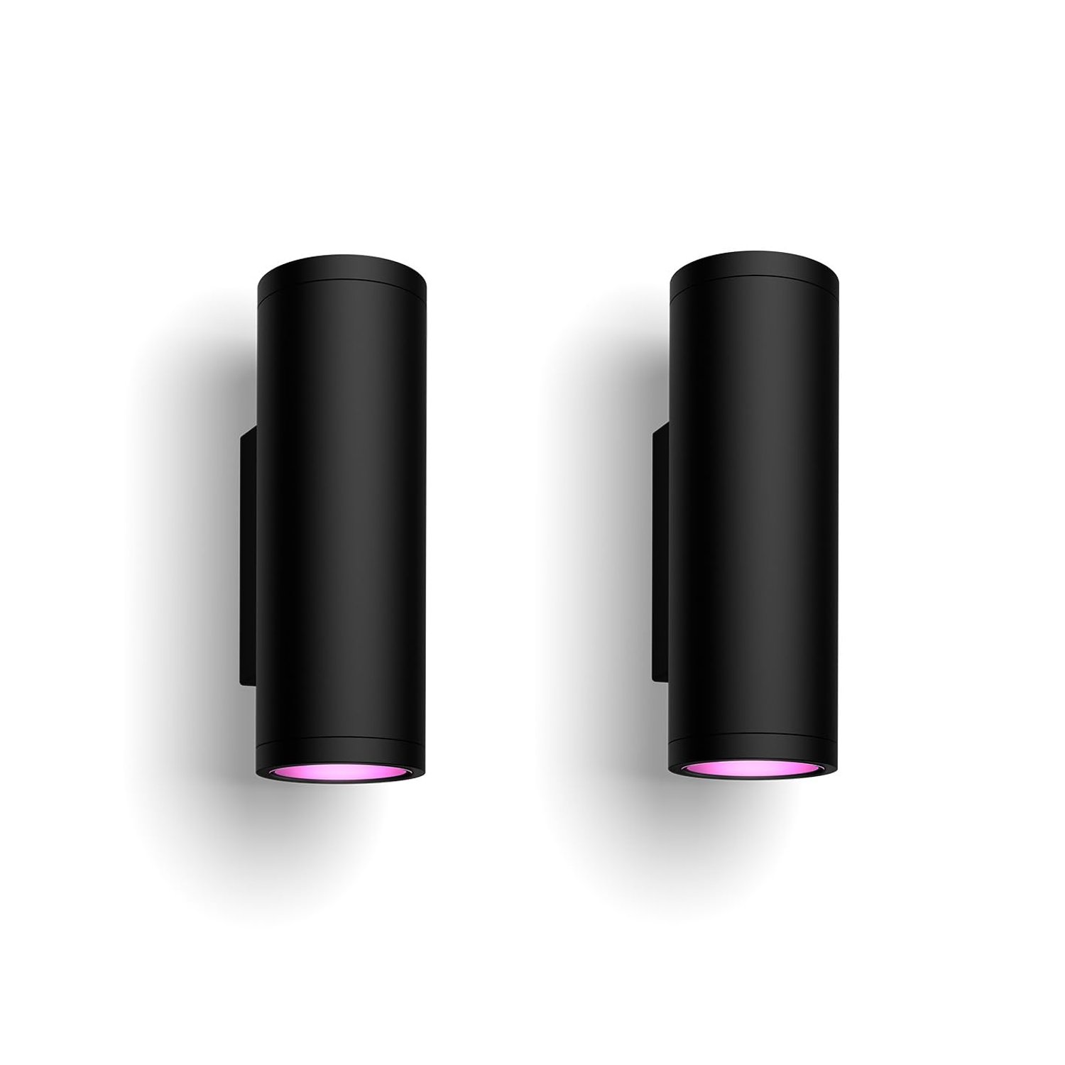 Philips Hue White & Color Ambiance Appear Outdoor wall Light (1,180 lm), 2-Pack, dimmable wall Light for the Hue Lighting System with 16 Million Colours, smart Light Control via Voice or app, Black