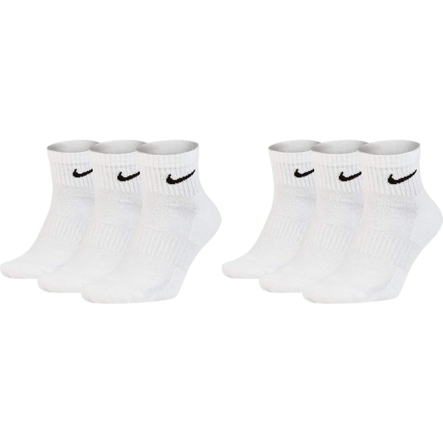 Nike Men's Everyday Cushioned Crew Training Socks (6 Pairs), 100 white., S