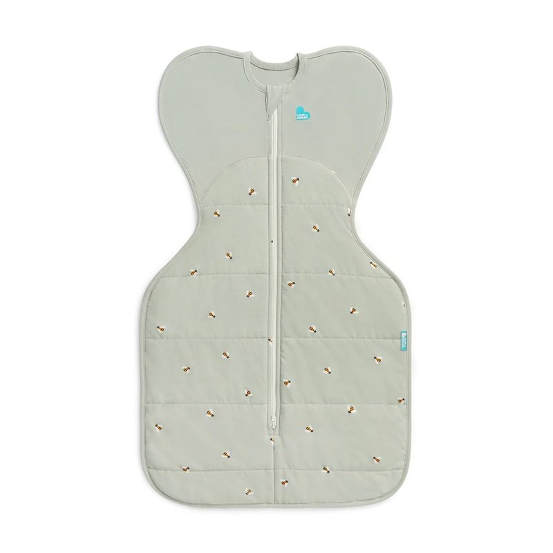 Love To Dream Swaddle UP 2.5 TOG for Cooler (16-20°C), Newborn 5-8.5 lbs - Cotton Bee Olive, Snug Fit, Supports Healthy Sleep Routine, Machine Washable, Stretch Cotton