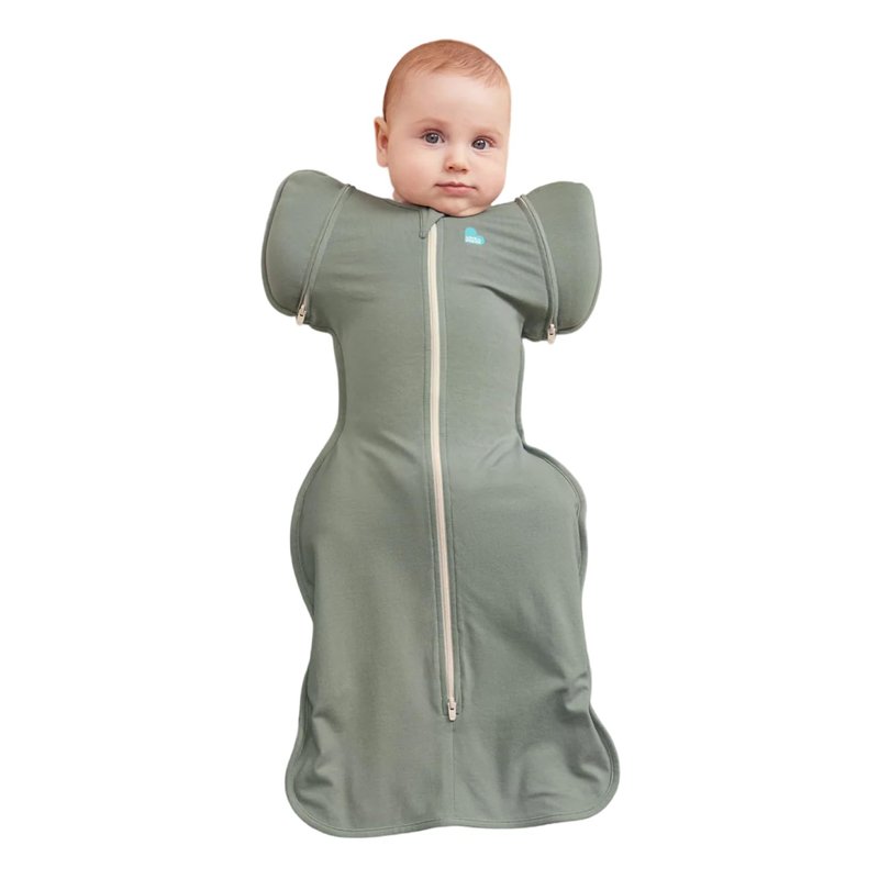Love To Dream™ Swaddle UP™ Transition Bag, Medium 6–8.5 kg – Deep Olive | Snug Fit with Zip-Off Wings | 1.0 Tog Ideal for Spring & Summer (20–24°C) | Machine Washable Cotton & Double Zip