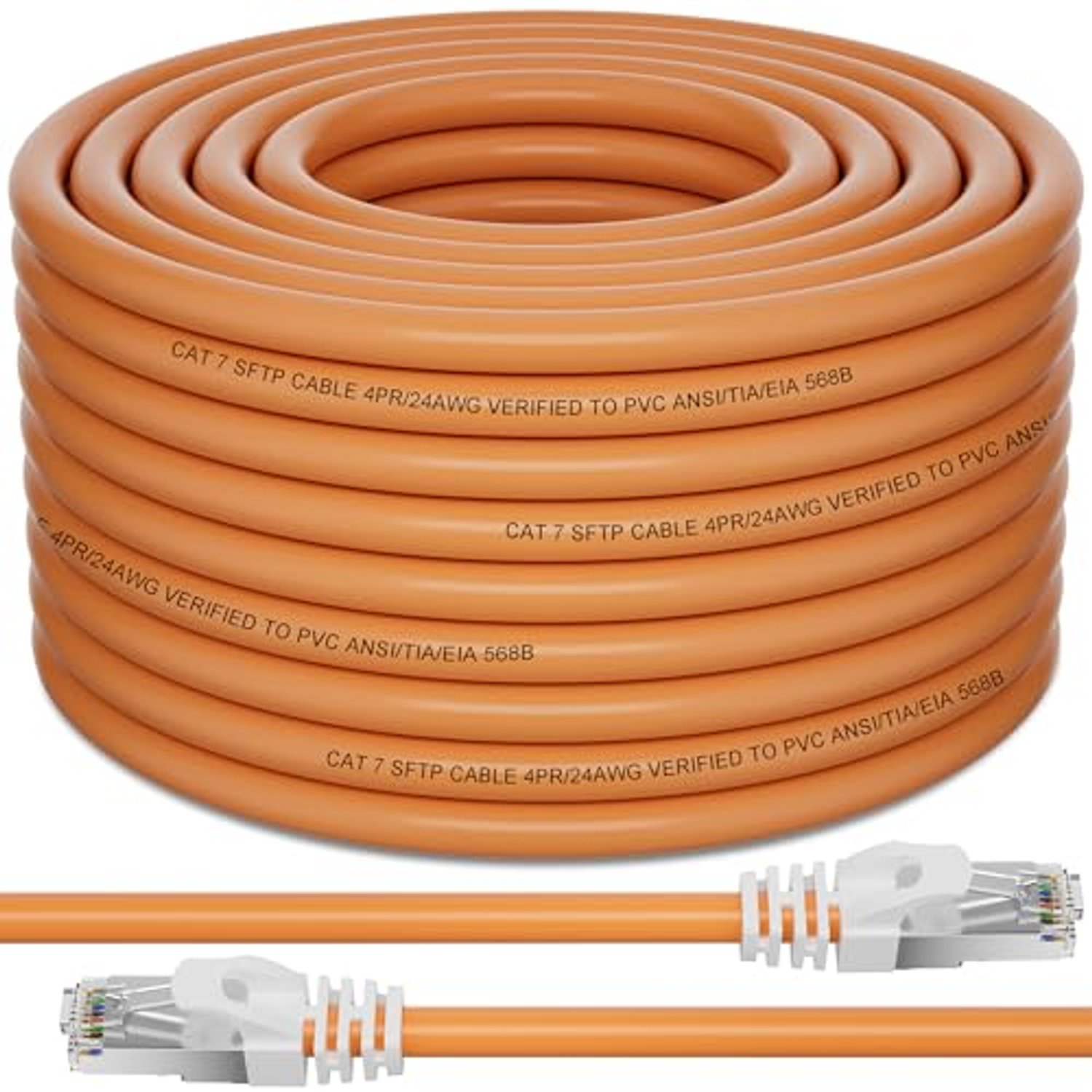 Soibke Cat 7 Ethernet Cable 20m, High Speed Internet Cable 10Gbps 600MHz RJ45 Gigabit Shielded S/FTP 24AWG LAN Network for Router Modem