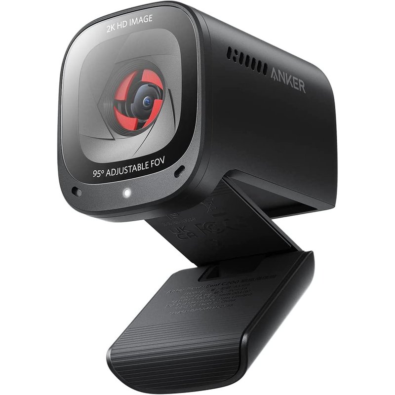 Anker PowerConf C200 2K Webcam for PC, Computer Camera with AI-Noise Canceling Microphones, Stereo Mics, Adjustable Field of View, Low-Light Correction, Built-In Privacy Cover