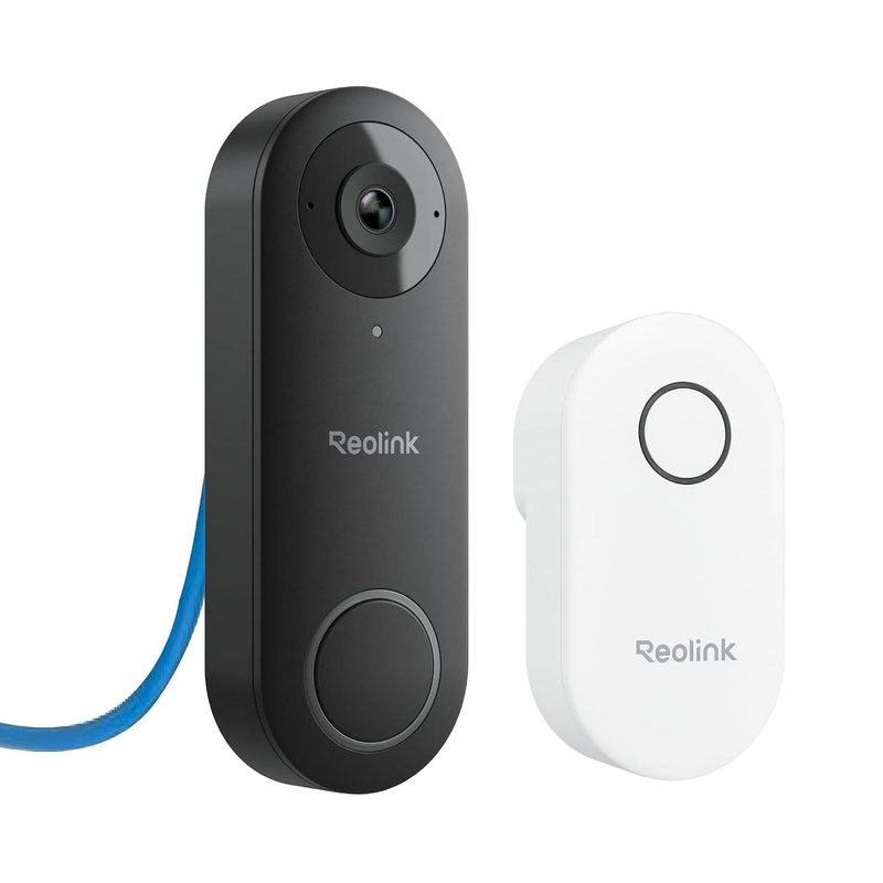 Reolink PoE Doorbell Camera Wired with Chime, 5MP Super HD Smart Video Doorbell V2 with Camera, 180° Diagonal View, Human Detection, Two-Way Audio, Remote Access, Waterproof, Video Doorbell PoE