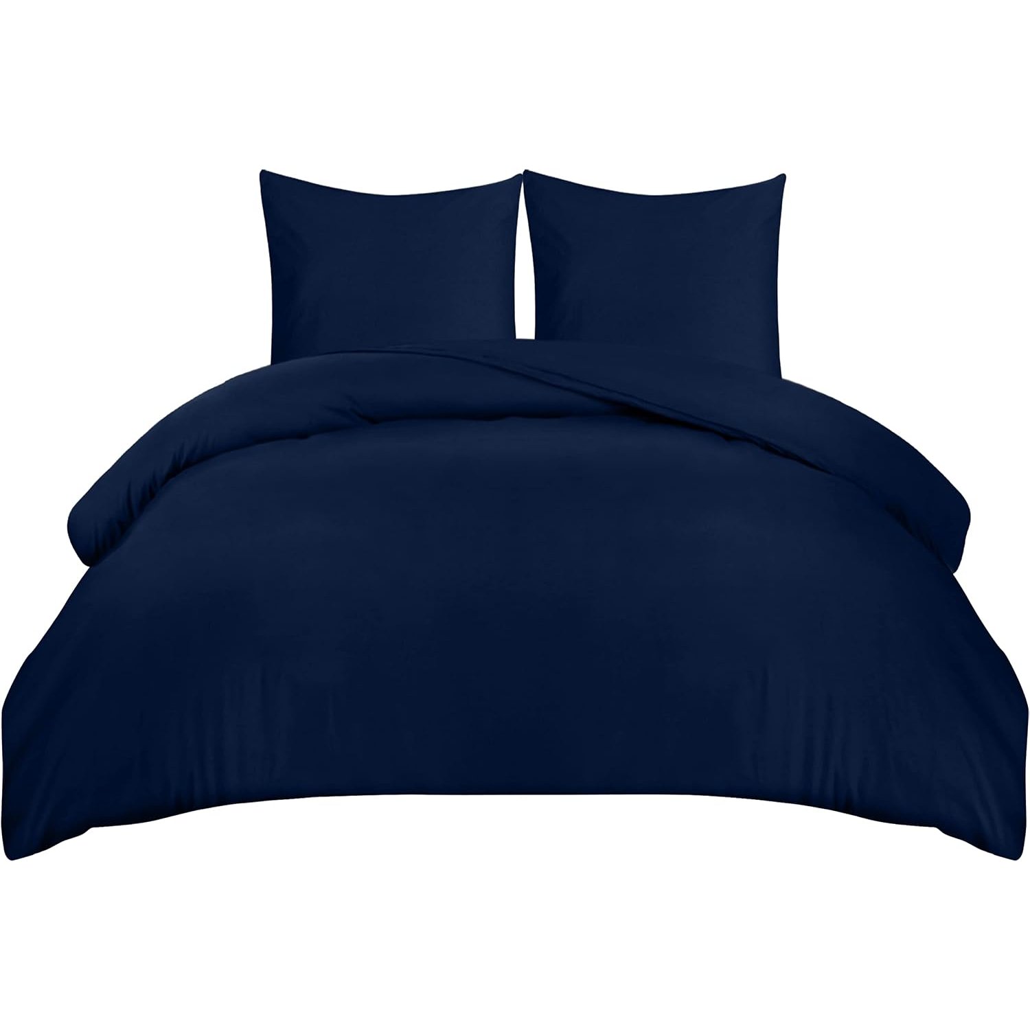 Utopia Bedding Bed Linen 155 x 220 cm, Microfibre Duvet Cover 155 x 220 cm + 2 Pillowcases 80 x 80 cm, Navy Blue