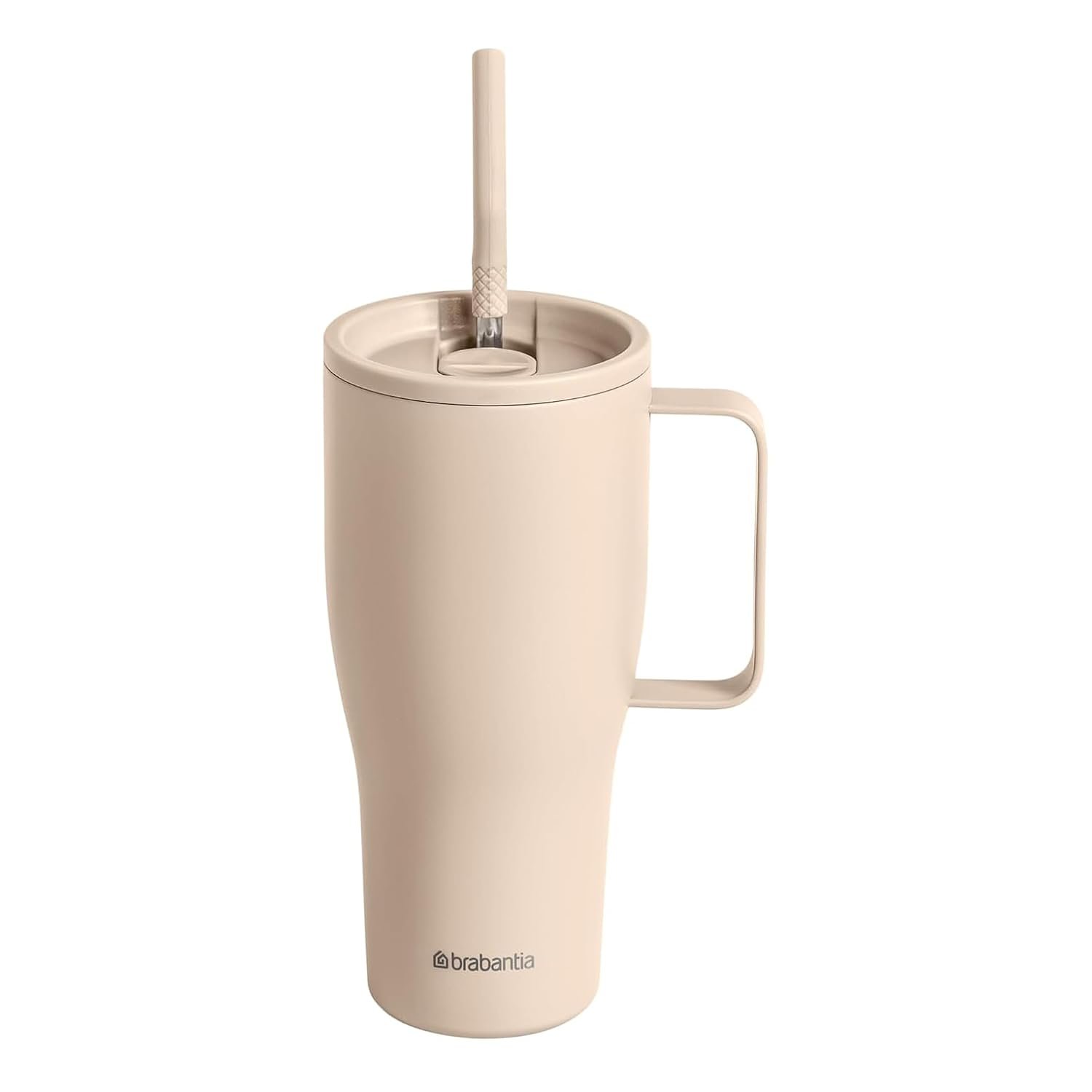 Brabantia Insulated Tumbler 830ml with Handle and Straw Option, Designed for Large Drinks at Home, Work or On the Go