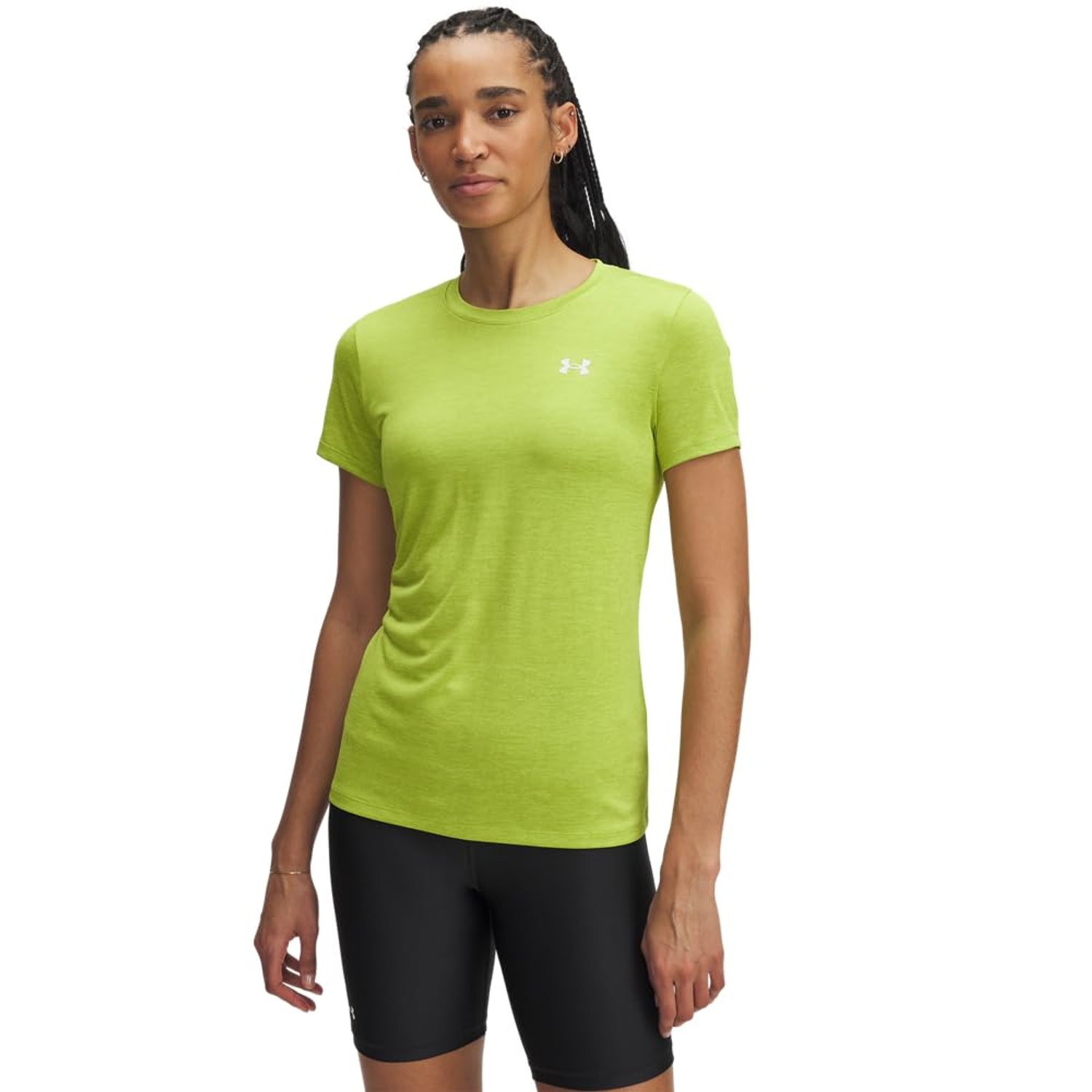 Under Armour Women's Tech Twist Short Sleeve Crew, (326) Green Vibe / / White, XL