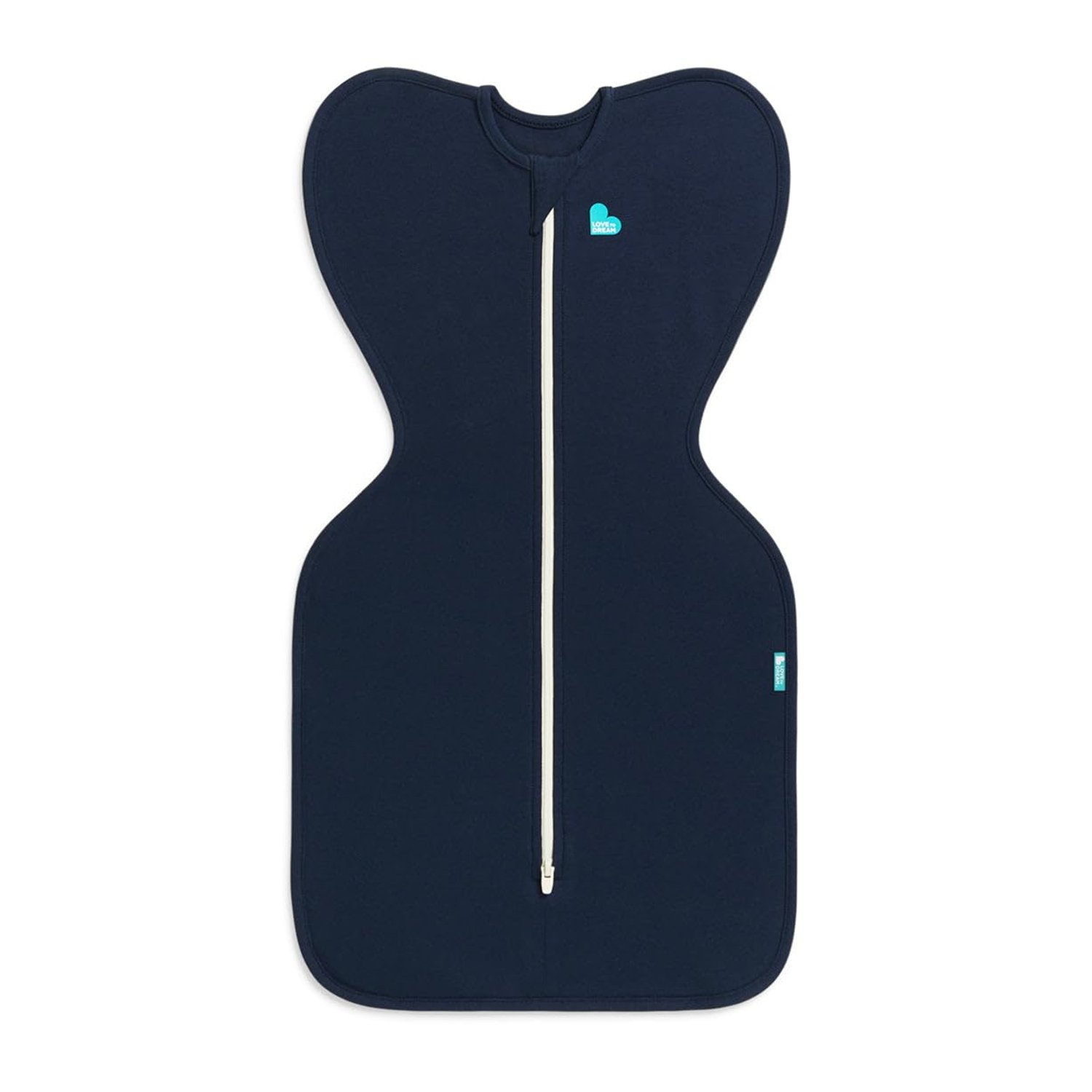 Love To Dream™ Swaddle UP™, Small 3.5-6 kg - Navy, Snug Fit, Supports Healthy Sleep Routine, 1.0 Tog - Ideal for 20-24°C Temperatures, Machine Washable Stretch Cotton, 2 Zips for Easy Nappy Change