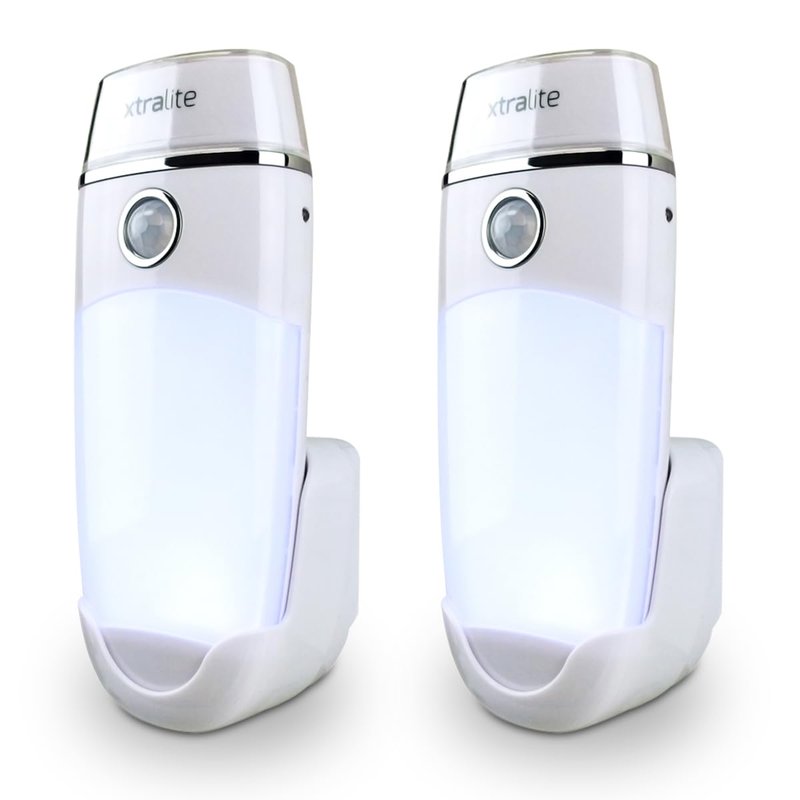 Xtralite NiteSafe Duo + Rechargeable Nightlight and Torch with 4 Function LED Night Light/Torch and Work Light - Twin Bundle