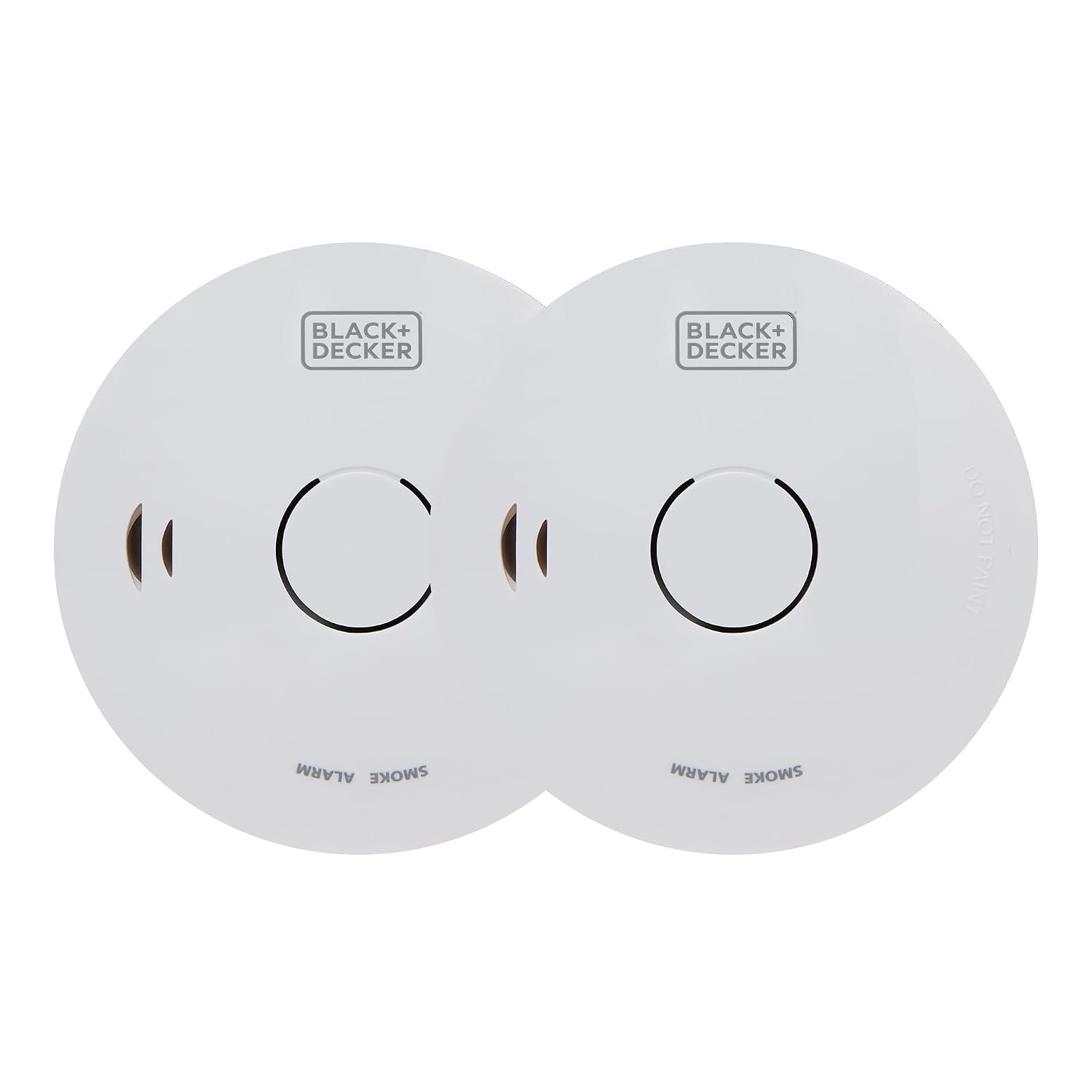 BLACK+DECKER Smoke Alarm 2 Pack. 10 Year Lithium Battery Included Smoke Alarm for Home. Easy To Install Optical Smoke Detector Fire Alarm. With Test/Silence Button. White.