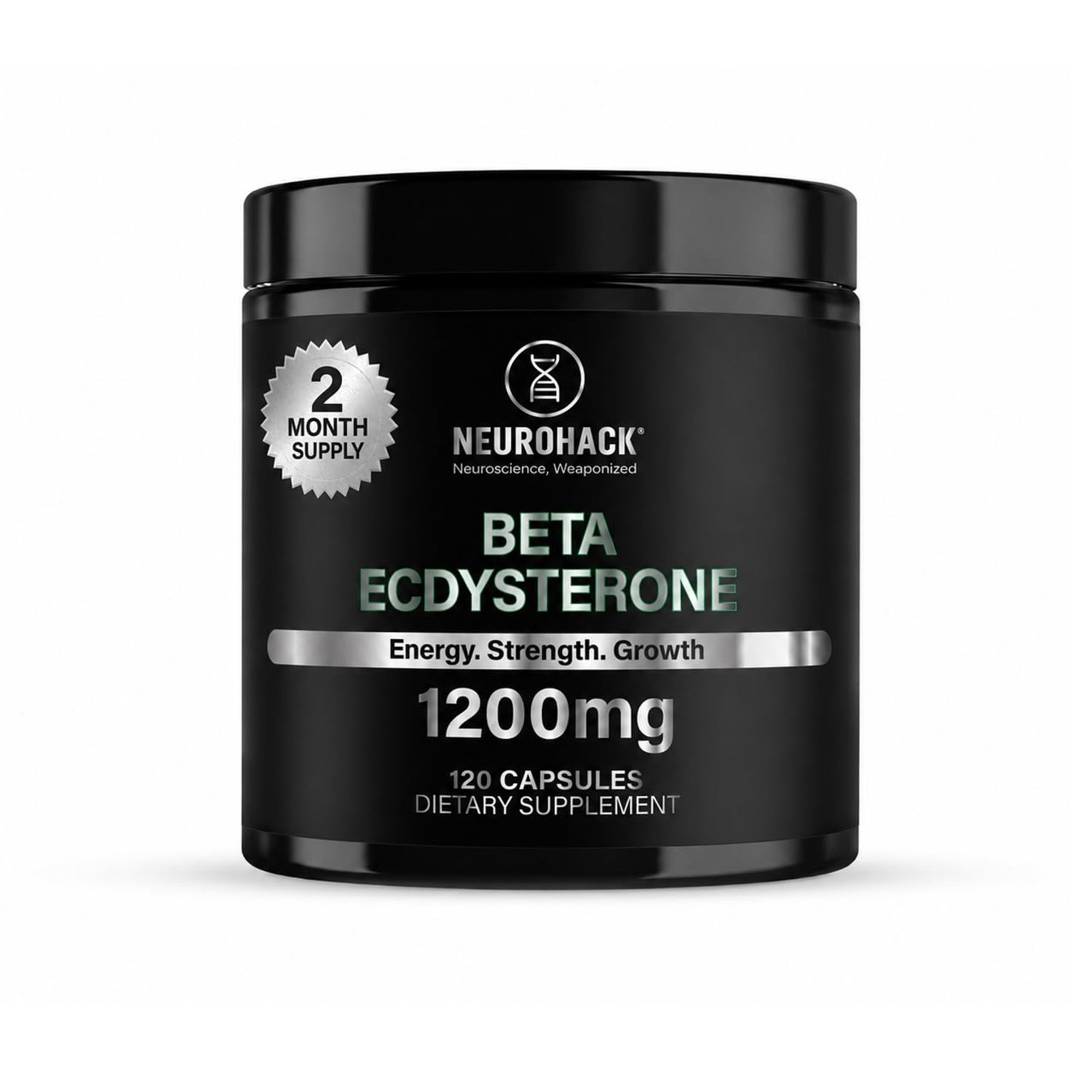 Beta Ecdysterone 1200mg - 120 Capsules 2 Months Supply | 98% Maximum Purity Ecdysterone for Lean Muscle Growth, Strength & Performance (Tested by Eurofins USA)