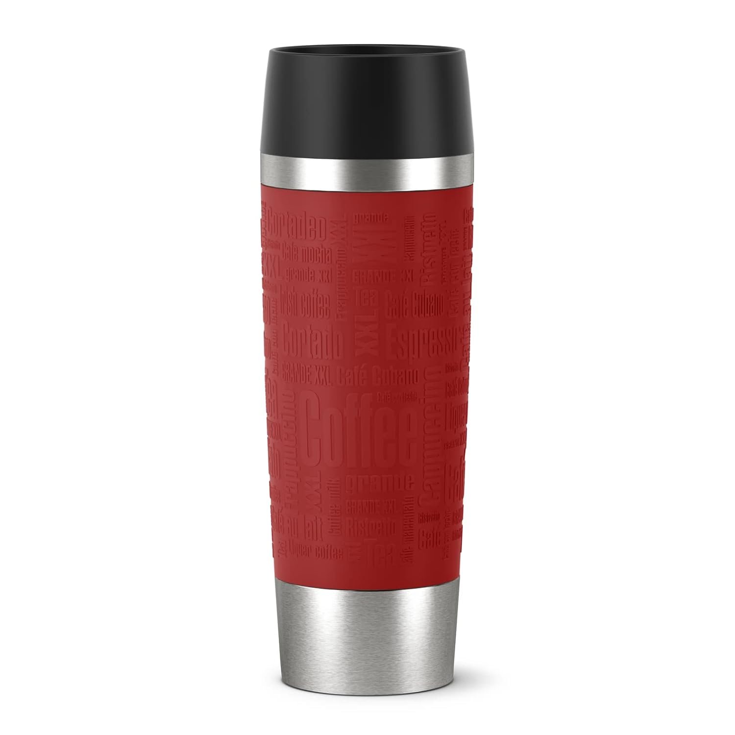 Emsa 515617 Travel Mug Large insulated drinking cup with Quick Press closure, 0.5 litres, red
