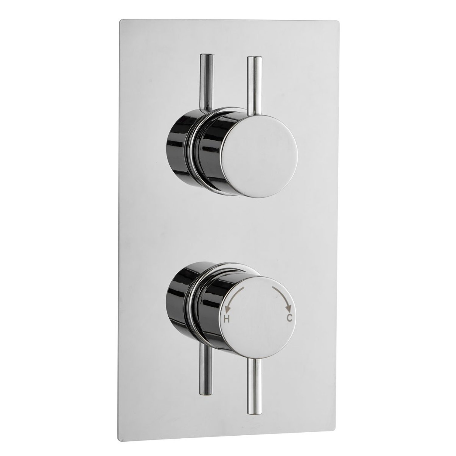 Valla Single Shower Thermostatic Valve | Concealed Round Controls | Chrome Plate | Single Outlet