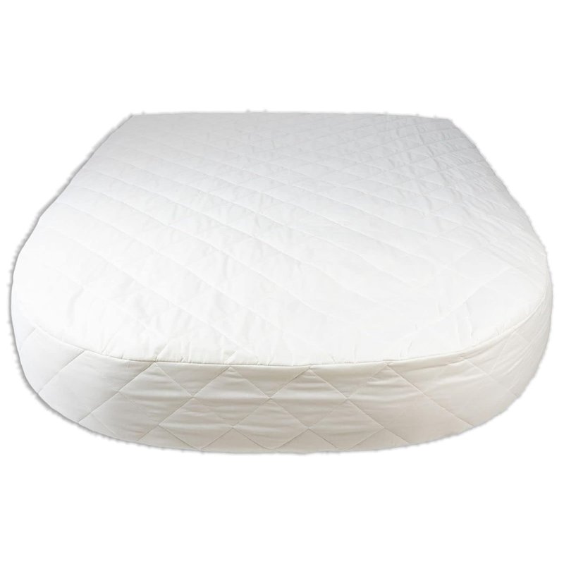 Jonic Essentials Motorhome Caravan Bedding Mattress Protector for Island Shaped Motorhome Caravan Mattress Beds, Luxury Padded Polycotton, Elasticated All Around, Made in UK (137/190/30cm) White