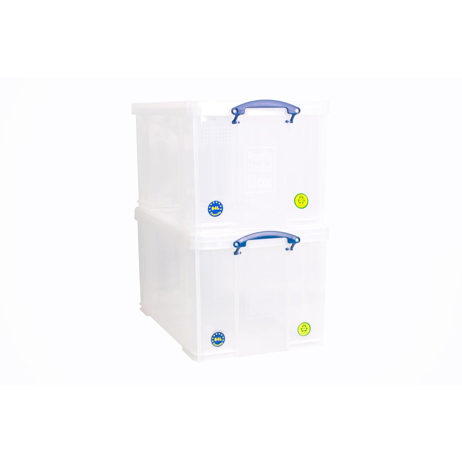 Really Useful Box Plastic Storage 84 Litre Clear (Pack Of 2)