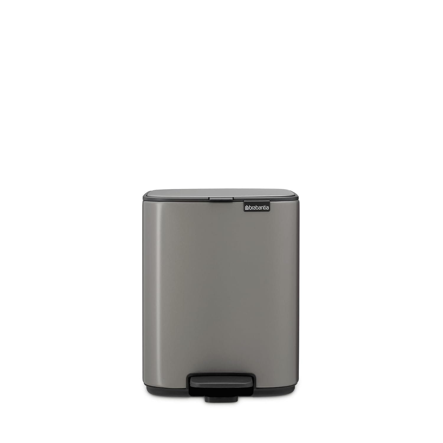 Brabantia Bo Pedal Bin 7L (Platinum), Soft Closing Waste Bin with Light Pedal Operation, Easy to Clean Removable Plastic Inner Bucket with Free PerfectFit Rubbish Bags Included