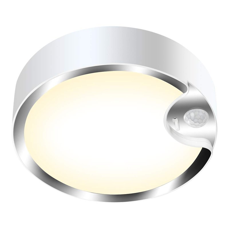 Yurnero Battery Operated Bathroom Motion Sensor Ceiling Lights, 80LED Battery Powered Lights with 400LM, 3200K, 7.8 inch Wireless Ceiling Light for Shed Loft Porch Toilet Garage Stair Hallway