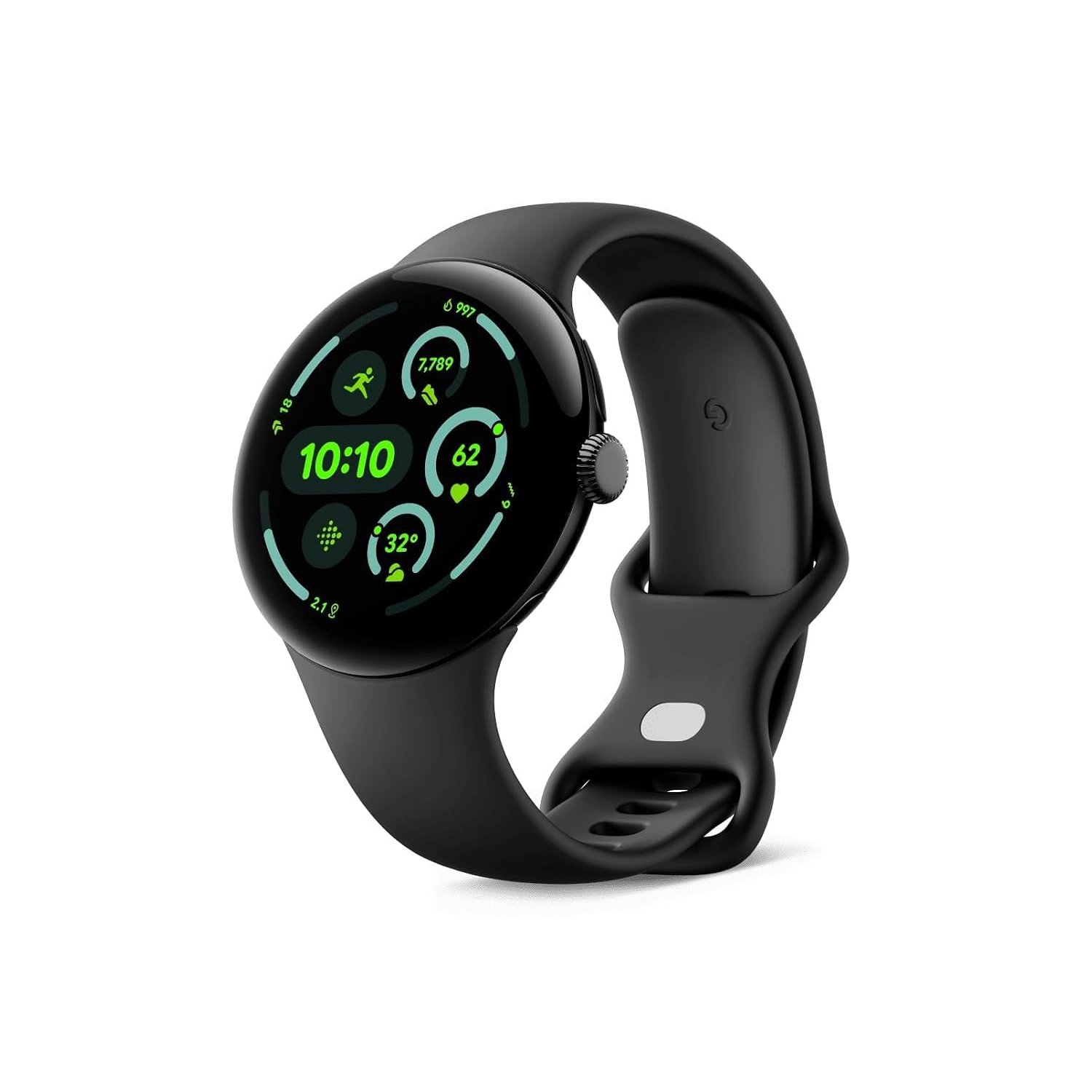 Google Pixel Watch 3 (45 mm) Android smartwatch with heart rate tracking, advanced running from Fitbit, fitness insights, 24-hour battery, Matte Black Aluminium Case, Obsidian band, Wi-Fi (Renewed)