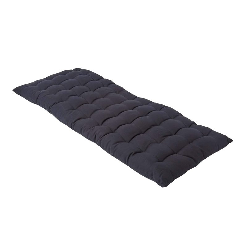 HOMESCAPES Black Garden Bench Cushion 2 Seater Seat Pad for Patio Furniture Kitchen or Dining Bench Indoor & Outdoor Use Comfortable 100% Cotton Modern Tufted Style Thick Cushion 108cm Wide