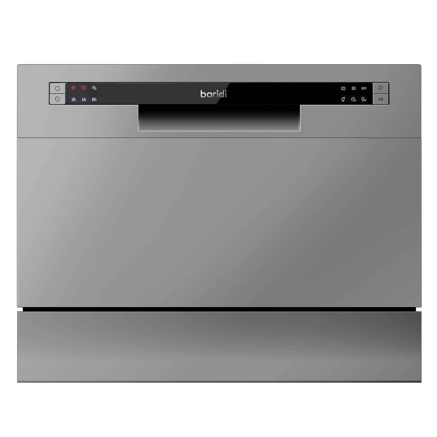 Baridi Table top dishwasher, 6 place settings and 6 programmes - Silver - DH84
