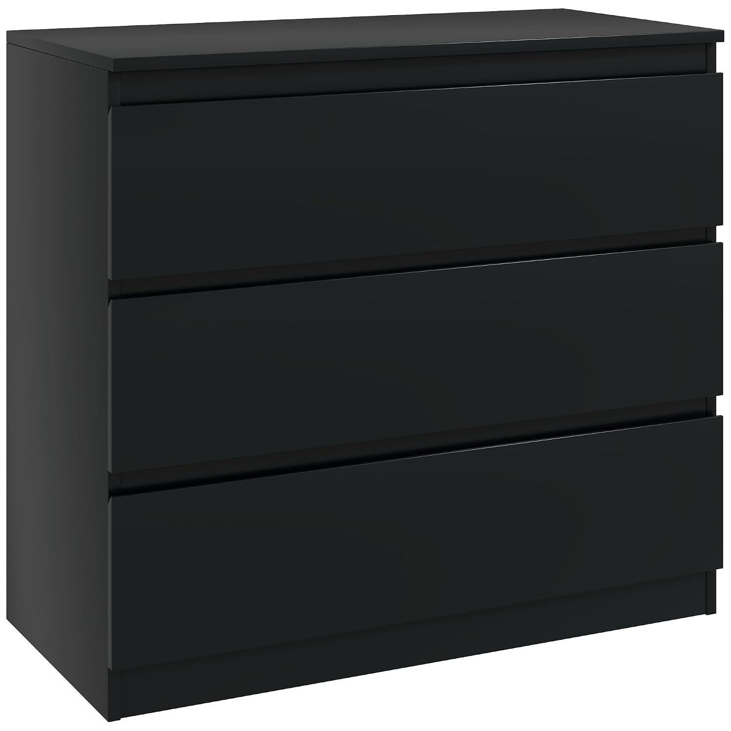 HOMCOM Chest of Drawers, 3-Drawer Storage Organiser Unit for Bedroom, Living Room, 80 x 39 x 73cm, Black