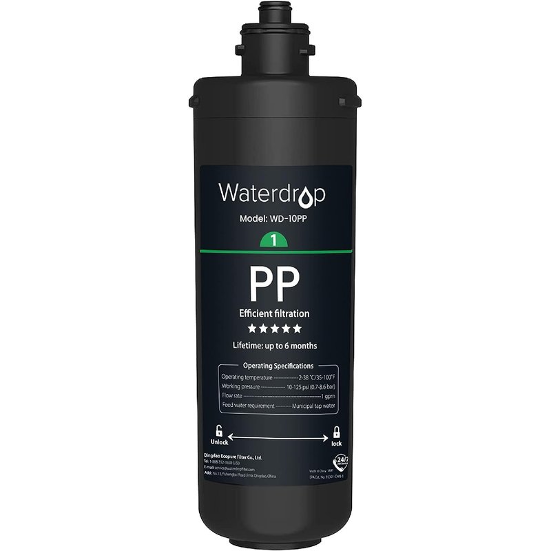 Waterdrop WD-10PP Under Sink Water Filter, Replacement for Waterdrop TSA & TSB &TSB-CM 3-stage Under Sink Water Filter System