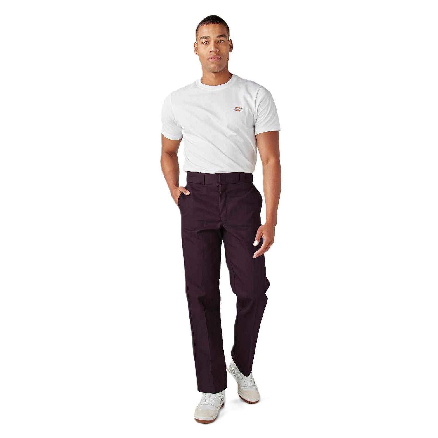 Dickies Men's Original 874 Work Pants Business Casual, Maroon, 34W x 32L