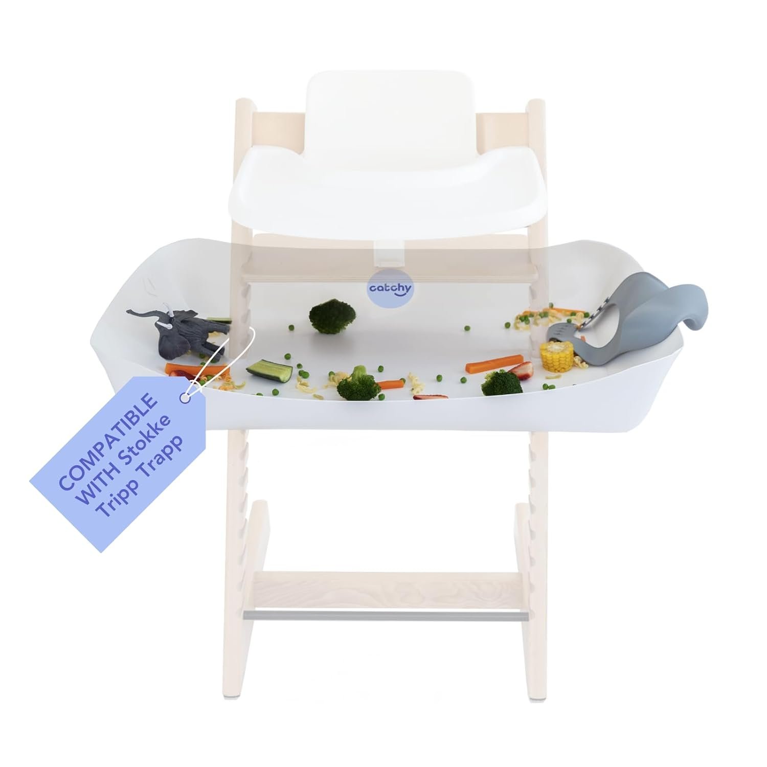 CATCHY High Chair Food Catcher | Compatible with Stokke Tripp Trapp High Chair | Easy Wipe Clean | Baby & Toddler Food & Mess Catcher | Helps Keep Floors Under Chair Clean | Chair NOT Included