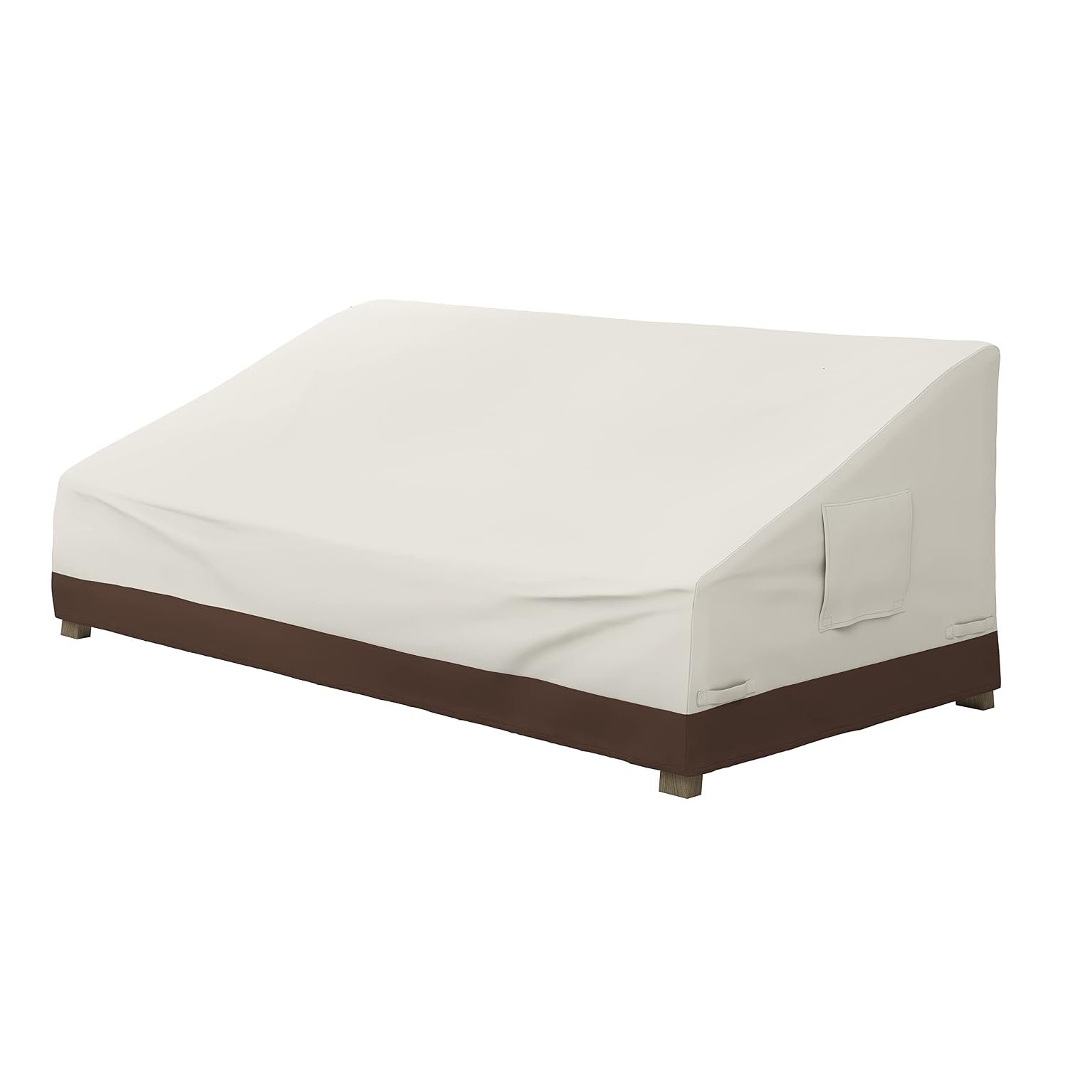 Amazon Basics 3 Seater Deep Lounge Outdoor Garden Furniture Sofa Cover Waterproof, Beige & Tan