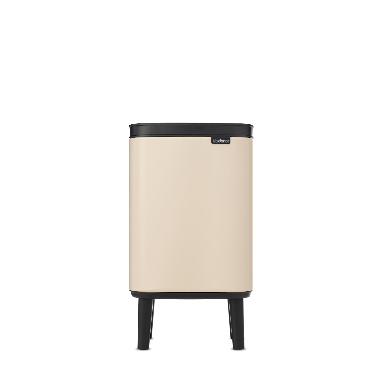 Brabantia Bo Waste Bin Hi 4L with Soft Close Lid, Removable Inner Bucket, and Transport Grip – Ideal Bathroom Bin, Bedroom, and Home Office – Soft Beige