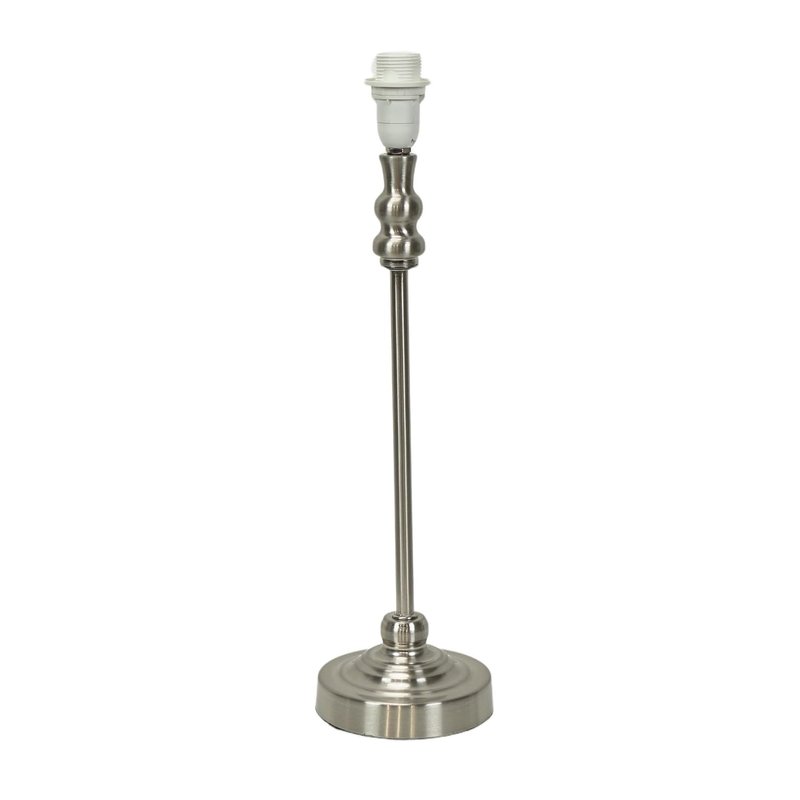 ValueLights | Brushed Chrome Metal Candlestick Table Lamp Base Living Room Bedside Light | Table Lamps, Home Décor & Improvement Essential