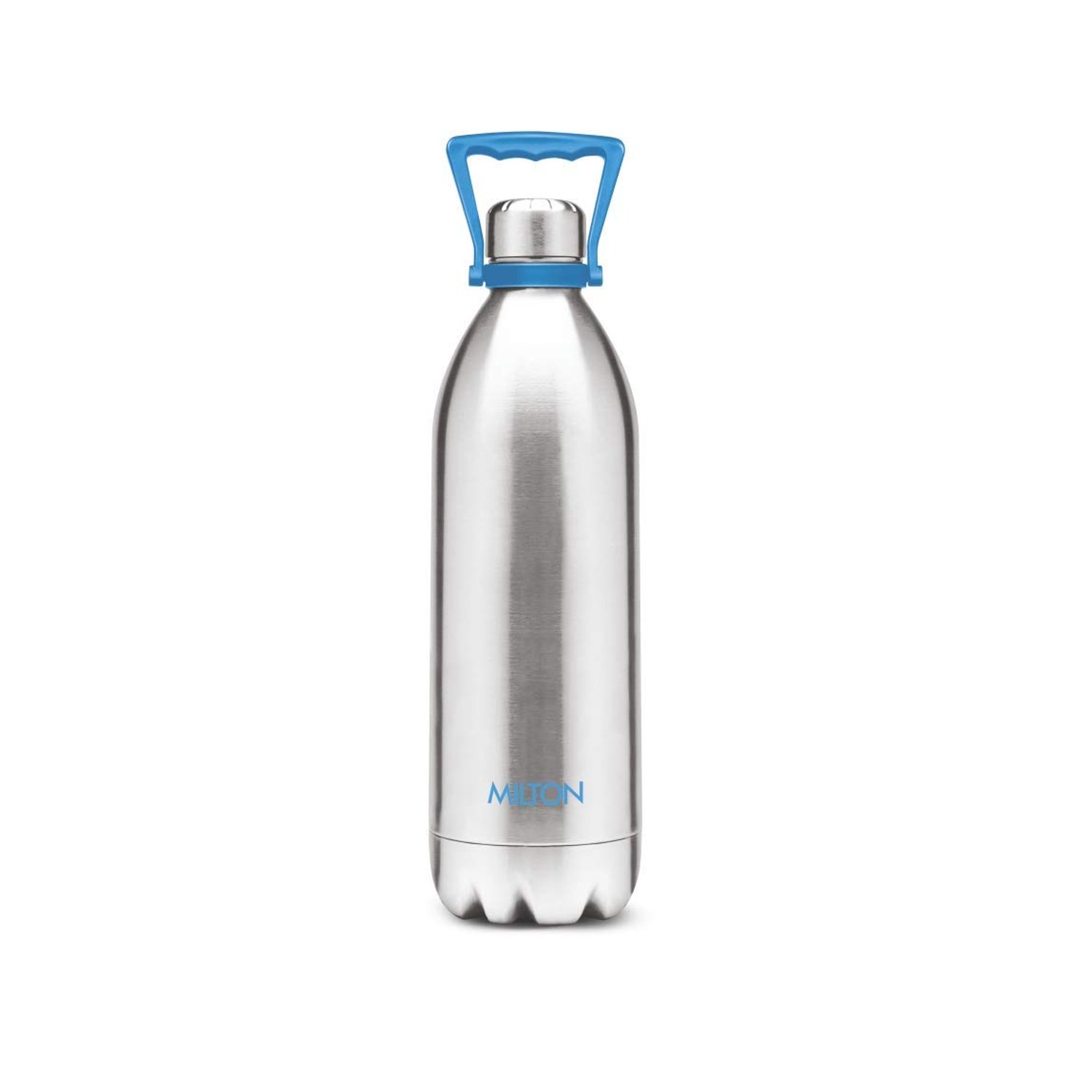 Milton Insulated Water Bottle, Stainless Steel Double Walled Vacuum for 24 Hours Hot and Cold with Handle, Leakproof, BPA Free, Thermosteel Duo DLX 2000 (68 oz) Silver
