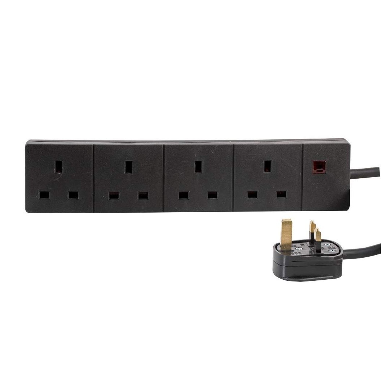 Best Price Square EXTENSION LEAD 4 GANG 15M BLACK BPSCA 9988B-15M - PL13985 By PRO ELEC