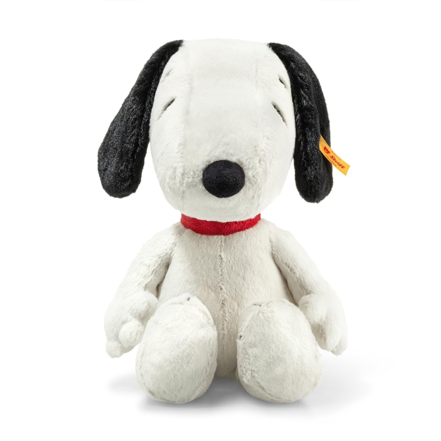 Steiff Snoopy cuddly toy, cute stuffed toy, boys, girls & babies from 0 months, Friends, plush toy 30 cm, white, 024702