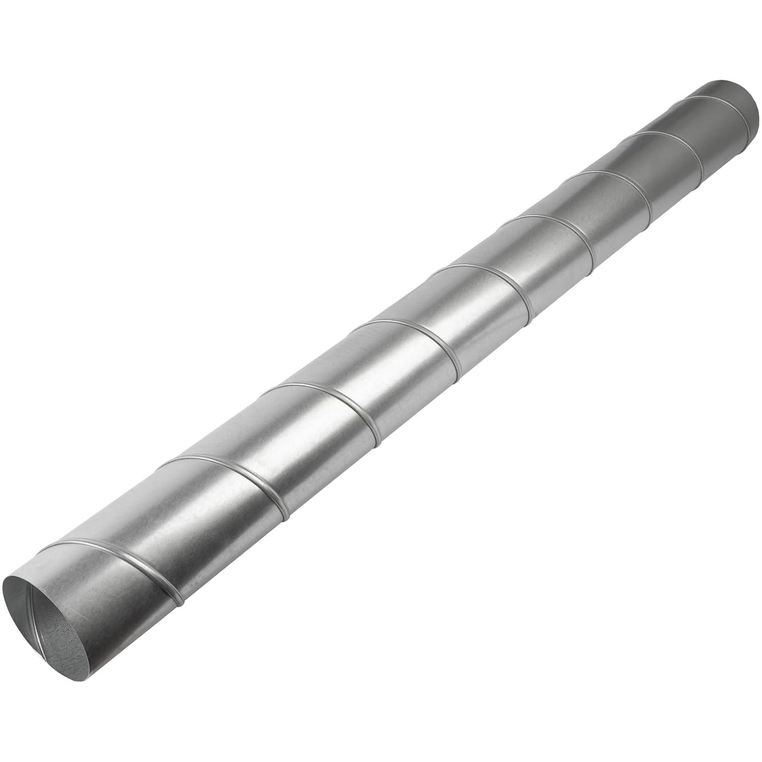 Repa Market Ø 4" Inch / 100 mm - 45" Inch / 1.15m Long Round Spiral Galvanized Steel Air Duct - Straight Rigid Dryer Vent Hose Extension, Warm Air Exhaust, Threaded Metal Duct