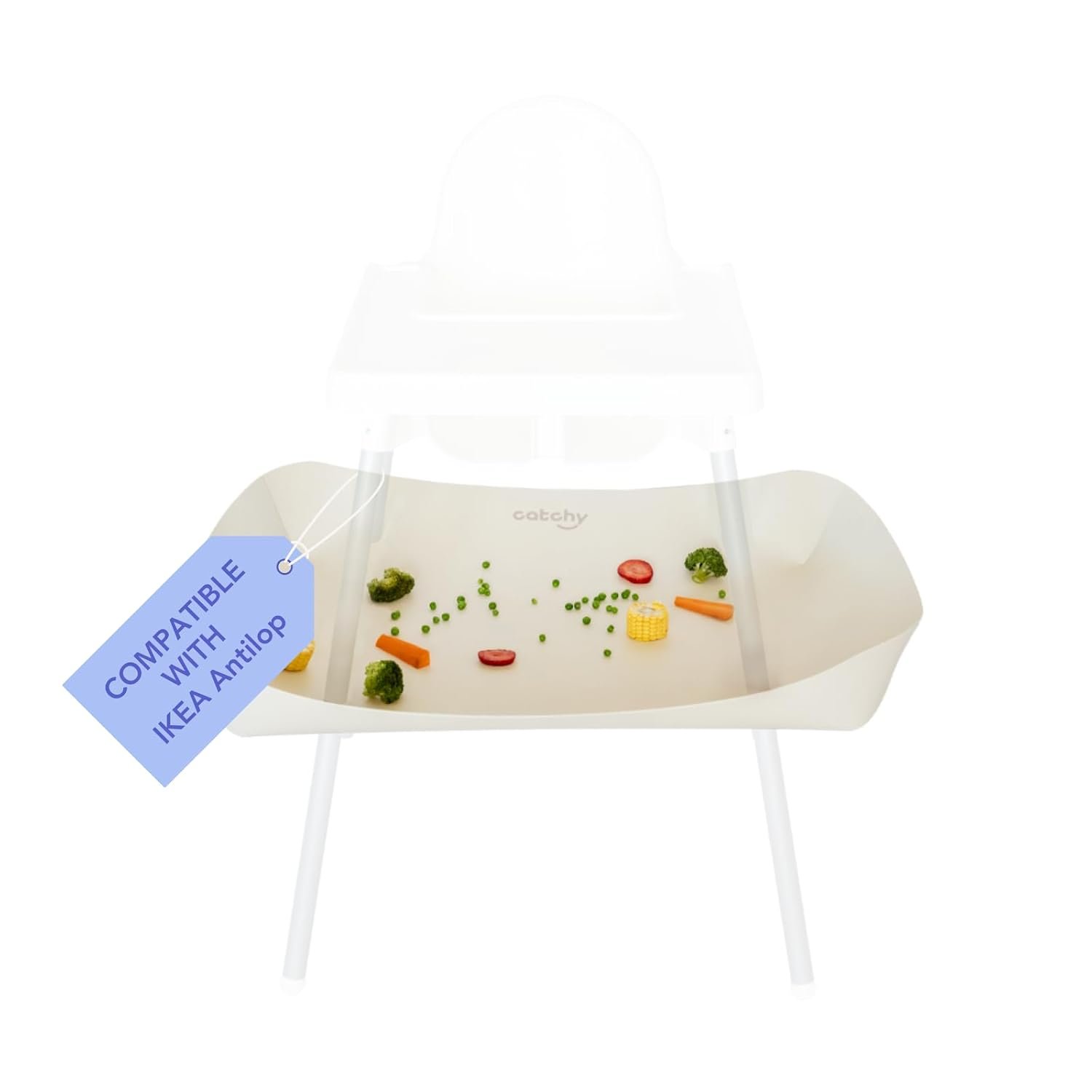 CATCHY Highchair Food Catcher | Compatible with IKEA Antilop Highchair & 11 Other Brands | Easy Wipe Clean | Baby & Toddler Food & Mess Catcher | Keep Floors Clean | Mealtime Feeding Essential