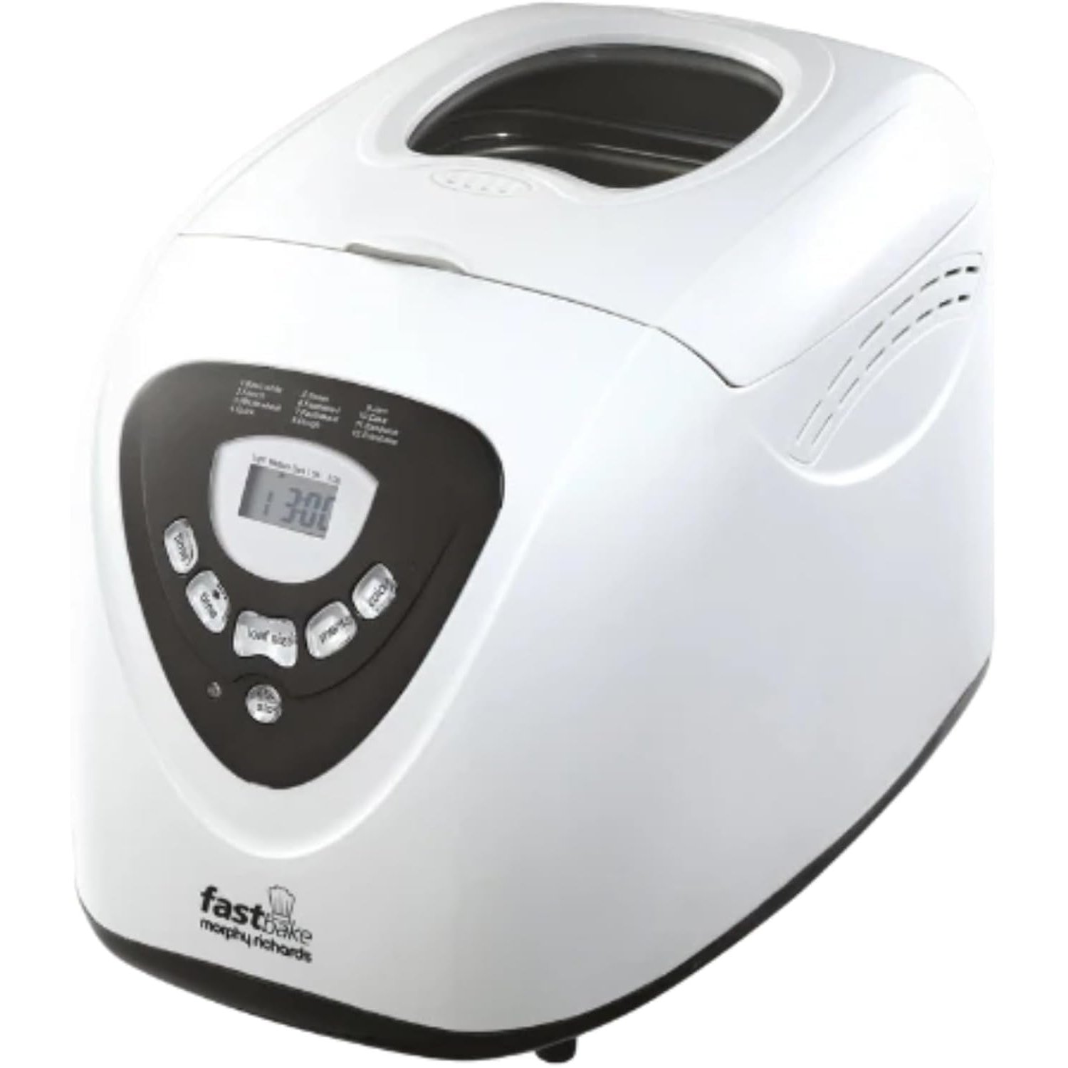 Morphy Richards Fastbake Breadmaker, 12 Programmes, 1.5lb, 2lb Loaf Sizes, 13 Hour Delay Timer, Keep Warm, White, 48281