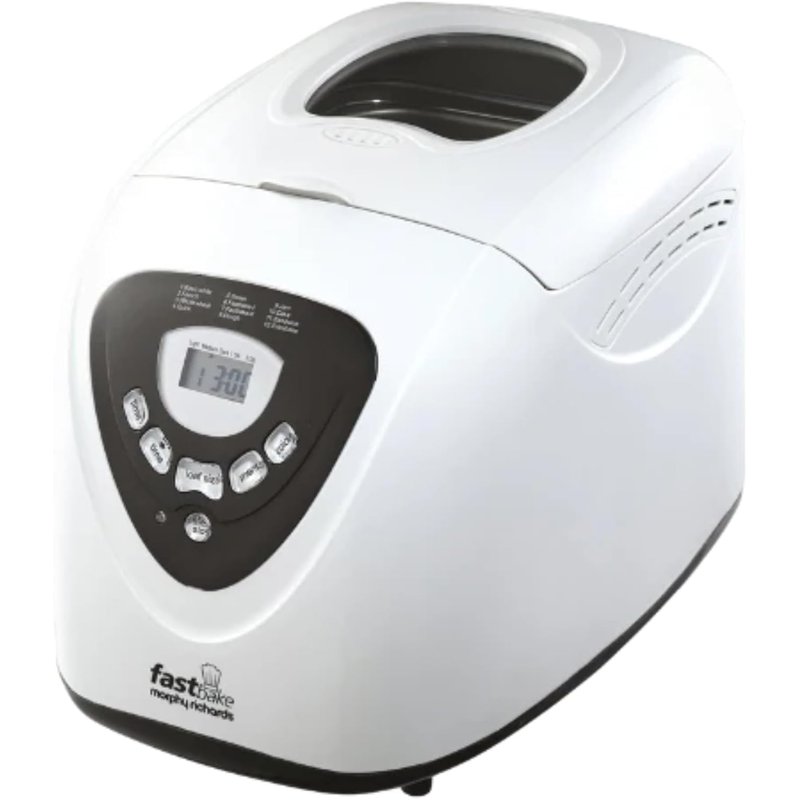 Morphy Richards Fastbake Breadmaker, 12 Programmes, 1.5lb, 2lb Loaf Sizes, 13 Hour Delay Timer, Keep Warm, White, 48281