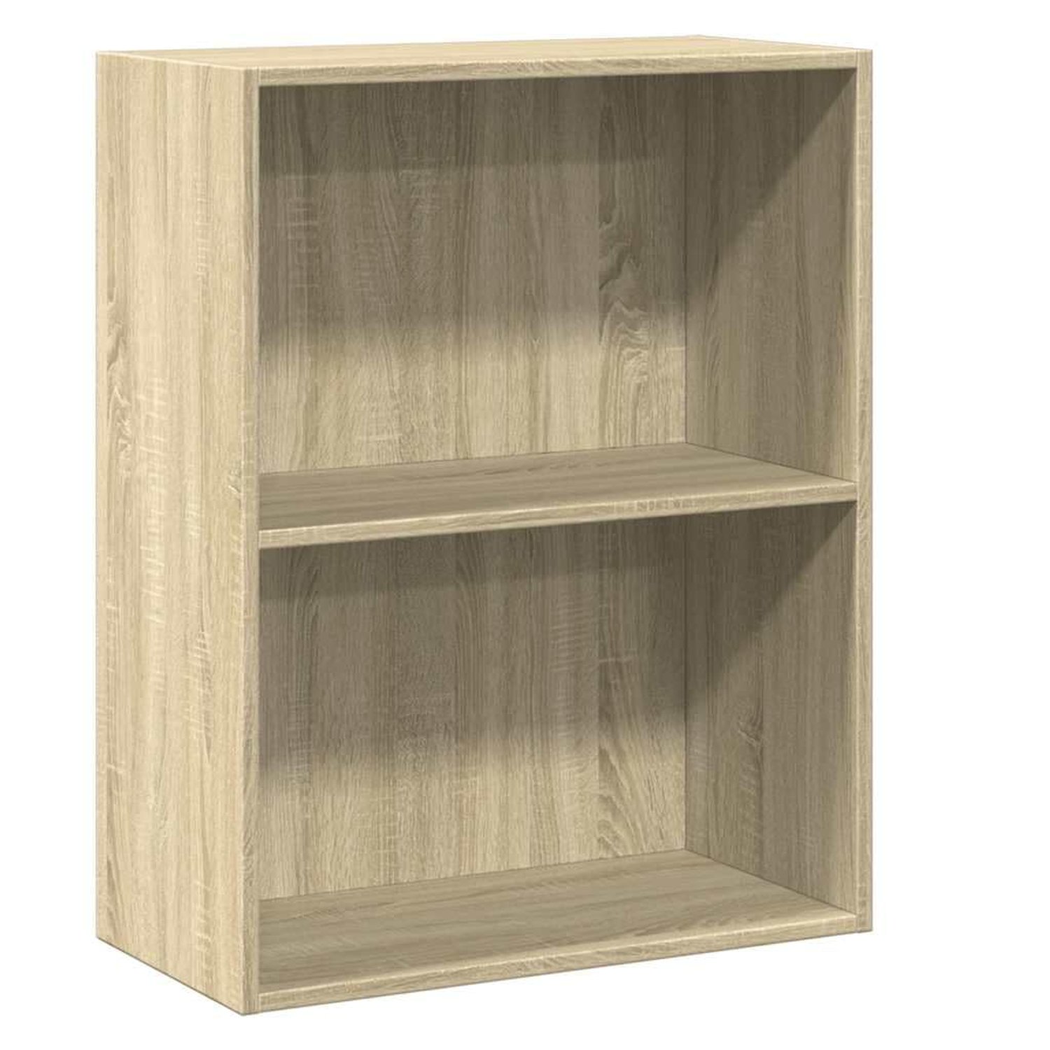 vidaXL 2-Tier Book Cabinet Classic Living Room Office Storage Unit Rack Highboard Display Shelf Furniture Sonoma Oak Engineered Wood