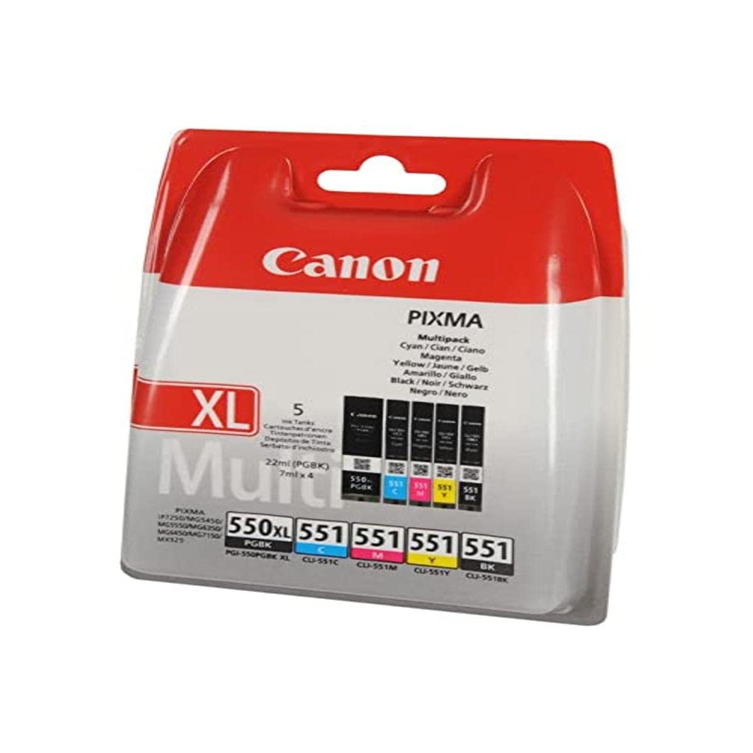 CANON Ink Cartridge Canon PGI Pack 550XL Black + CLI 551 4 colors (Cyan/Yellow/Black/Magenta)
