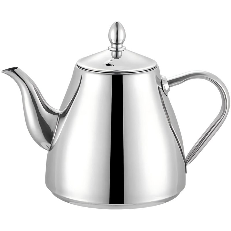 SANQIAHOME Stainless Steel Teapot Coffee Servers 42oz(1.2 litres) 4-5 Cups,Easy Pour Silver Tea Pot