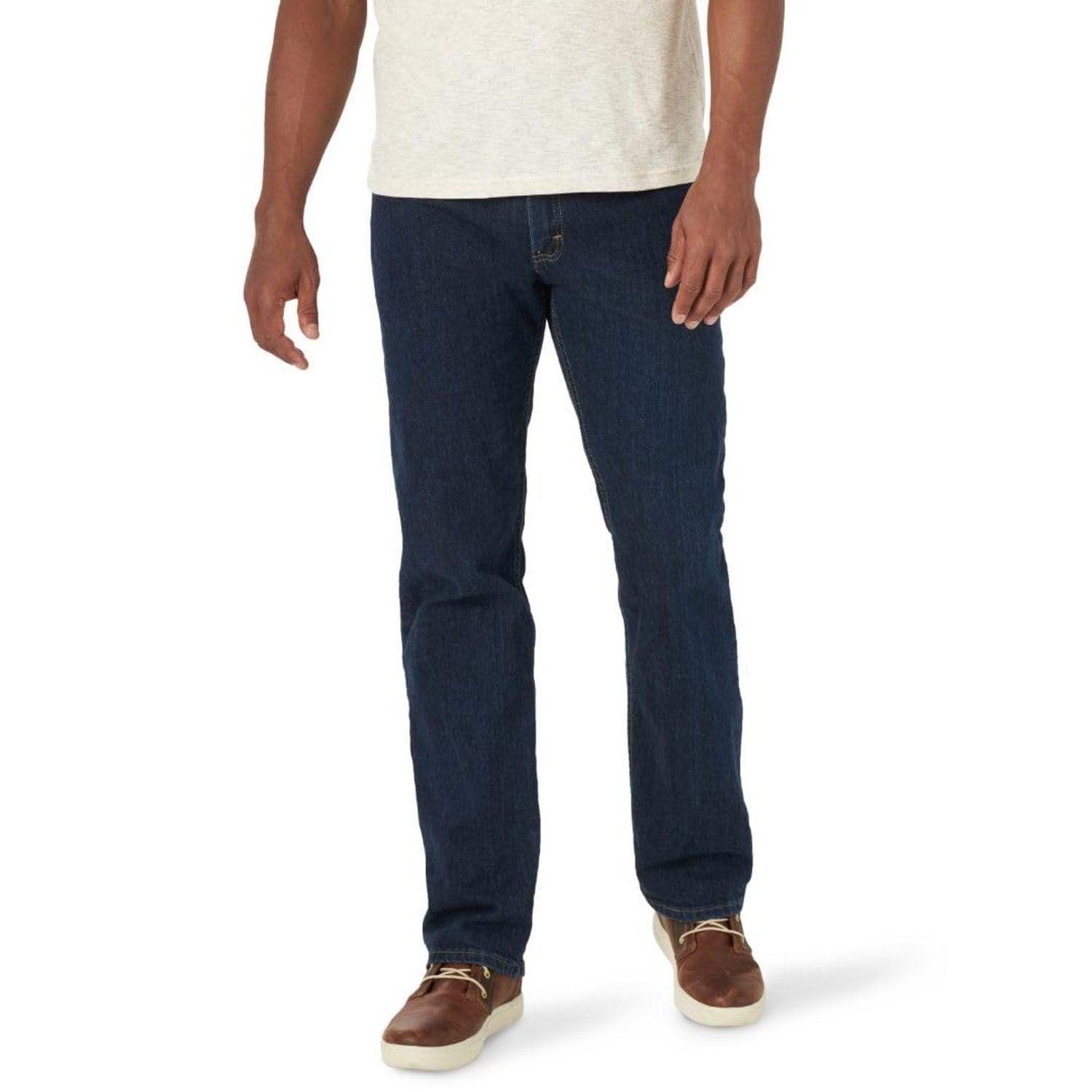 Wrangler Authentics Men's Regular Fit Comfort Flex Waist Jean, Dark Indigo, 35W x 30L
