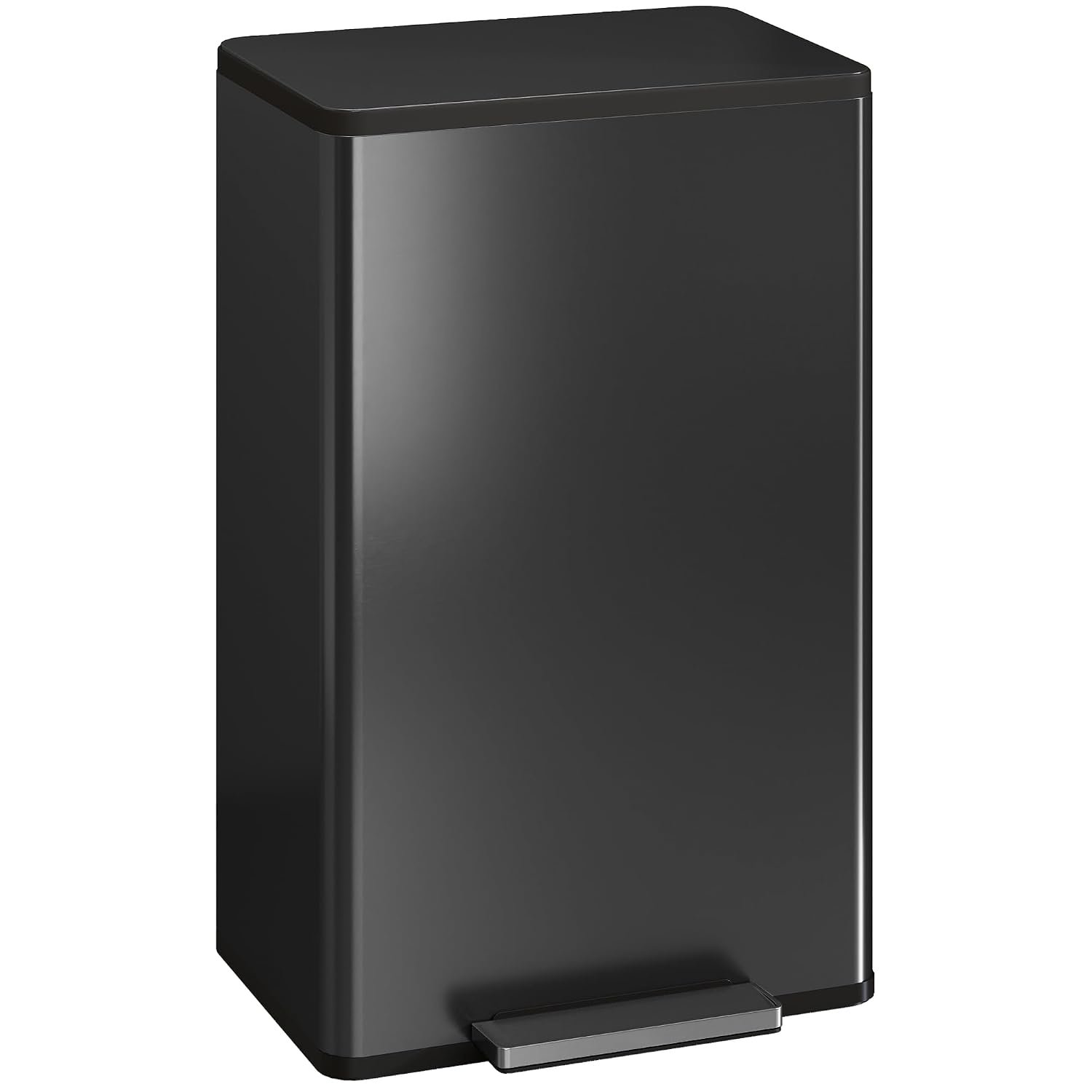 HOMCOM 45L Kitchen Bin with Soft-Close and Stay-Open Lid, Pedal Bin with Removable Inner Bucket, Odor Control for Kitchen, Home, Office, Bedroom, Black