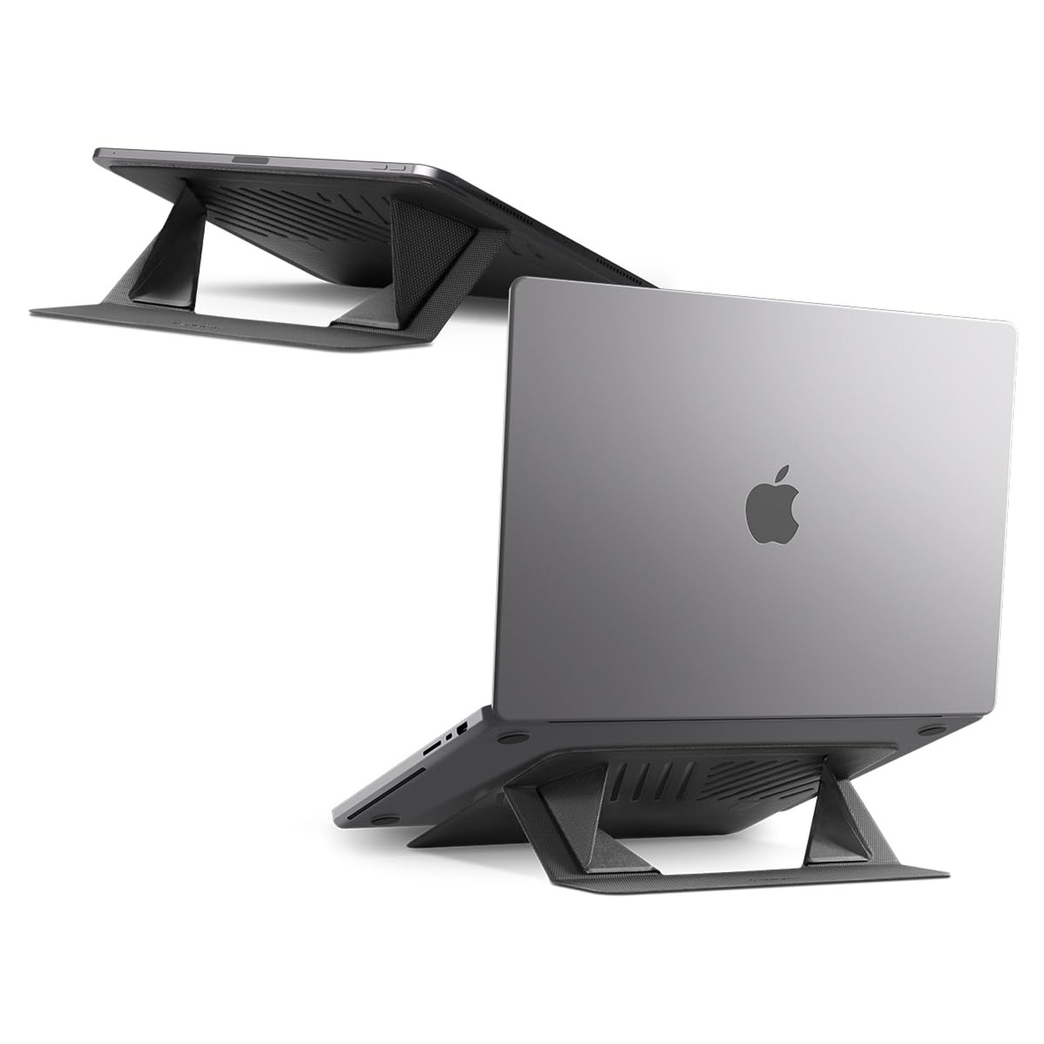 Spigen Slim Fold Portable Laptop Stand, Ergonomic Foldable Riser with Anti-Slip Design, Ultra Slim and Lightweight Travel Stand Compatible with iPad, MacBook Neo/Pro/Air M2 M3 M4 M5 13-14" and More