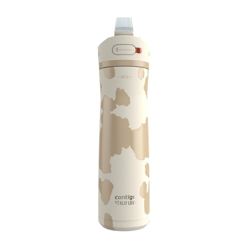 Contigo x Ally Love Jackson Chill 2.0, Stainless Steel, Spill Proof Water Bottle with AutoPop Lid, BPA Free, 24oz, Oatmilk