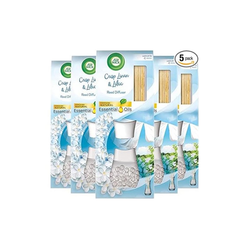 Air Wick |Crisp Linen & Lilac |Air Freshener Reed Diffuser 33ml | Pack of 5