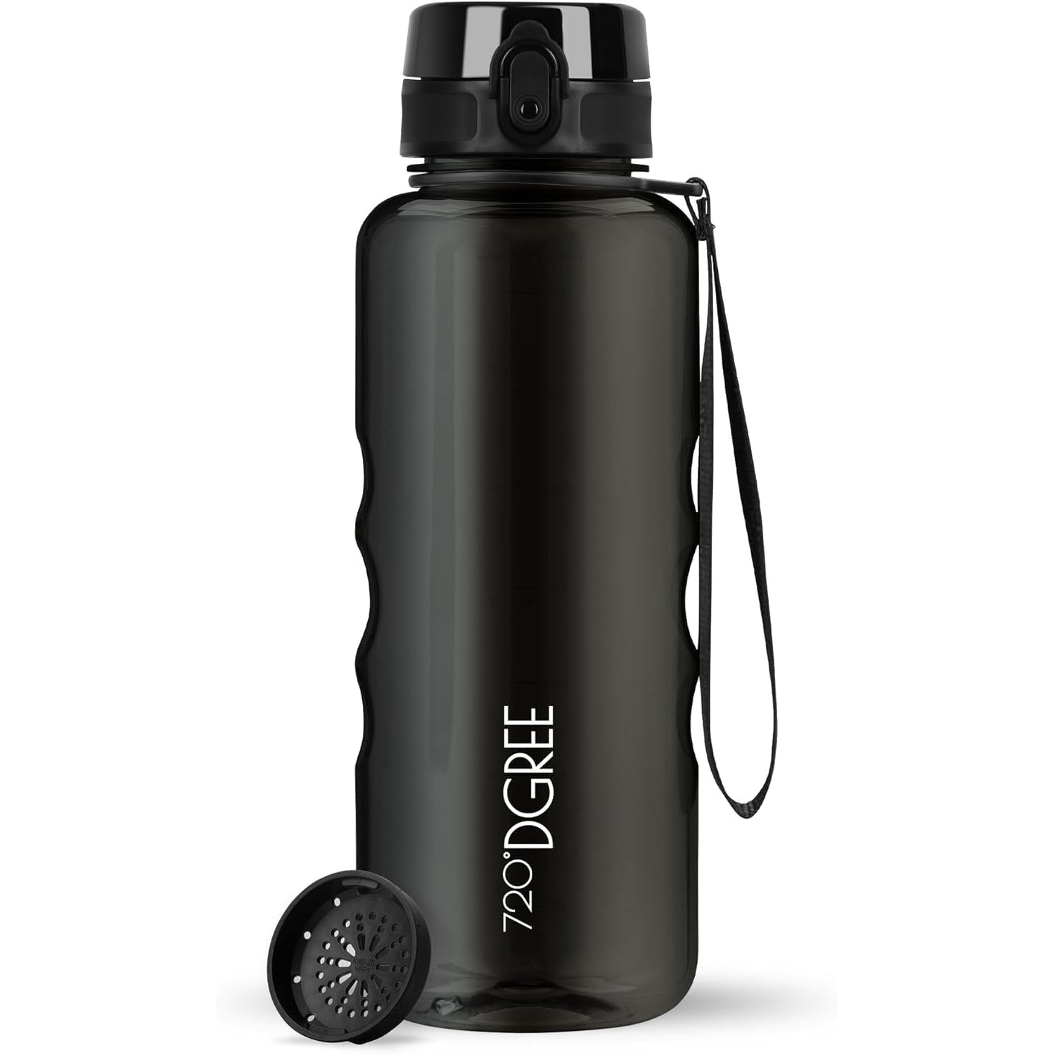 720°DGREE Water Bottle “uberBottle“ - 1.5 L crystalClear +Fruit-Infuser - BPA-Free Tritan, Leakproof, Reusable Drinking Bottle - Sports Bottle for Gym, Fitness, Hiking, Travel, School, Office