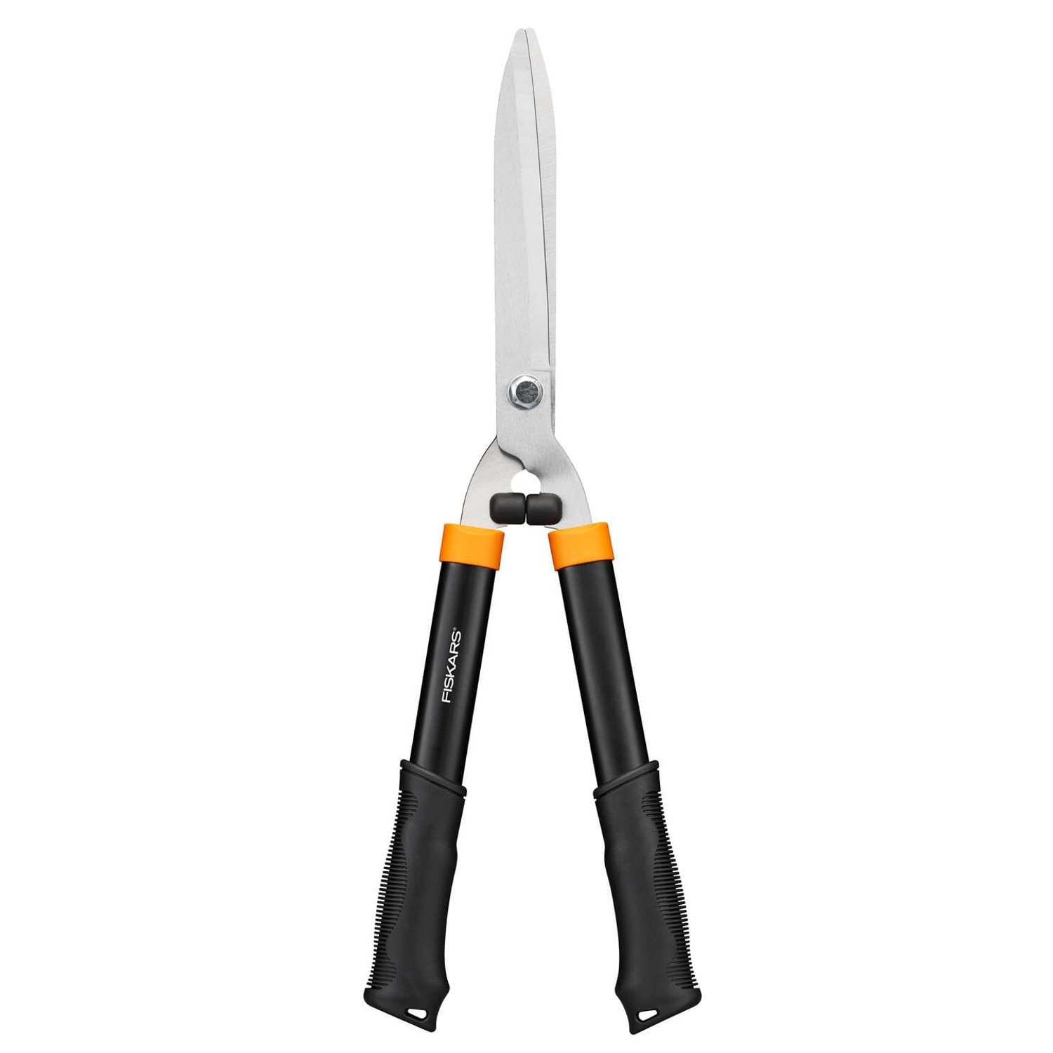 Fiskars Solid Hedge Shears HS21, Bush and Hedge Trimming, Length 59cm, Hardened Steel Blade/Soft-Touch Grip Plastic Handle, Black/Orange, 1026827