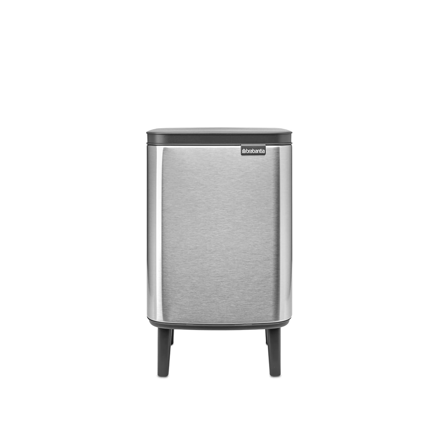 Brabantia - Bo Waste Bin Hi 7L with Soft Close Lid, Removable Inner Bucket, and Transport Grip – Ideal for Bathroom, Bedroom, and Home Office – Matt Steel Fingerprint Proof
